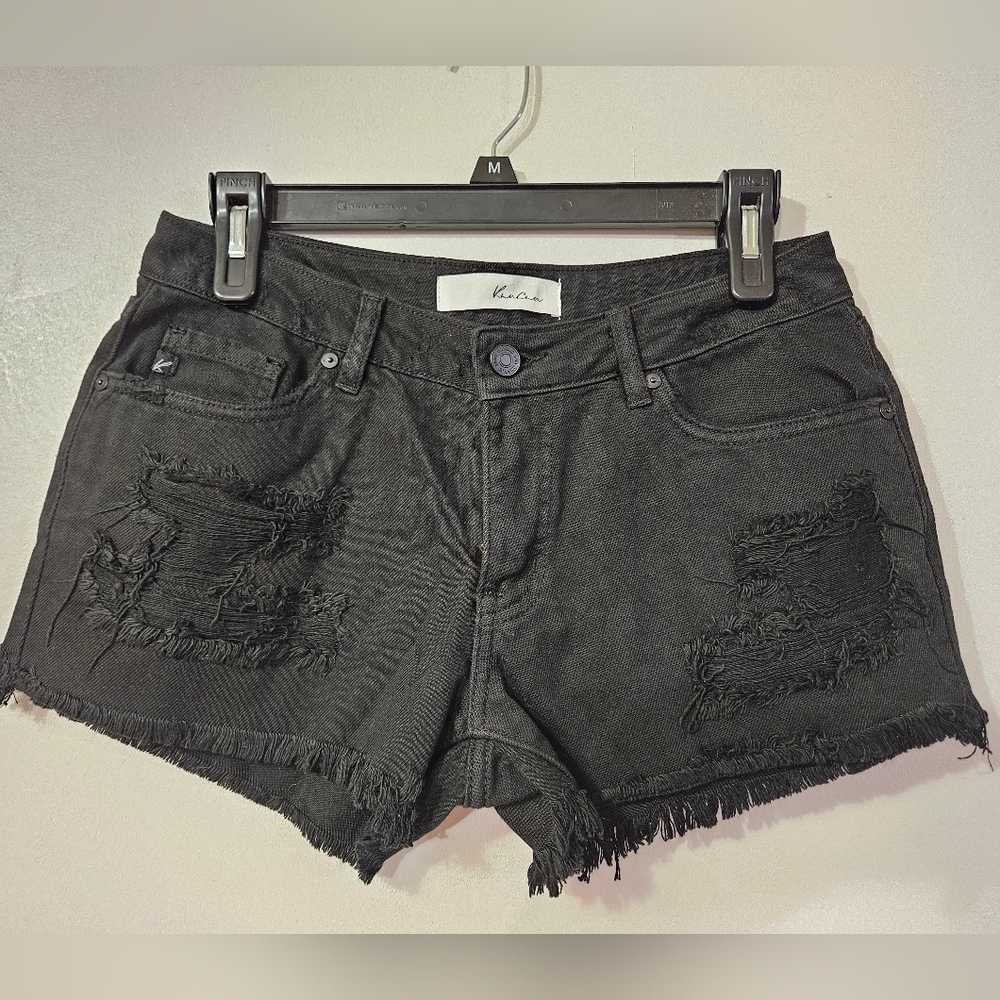 Kancan black cutoff shorts slightly distressed!